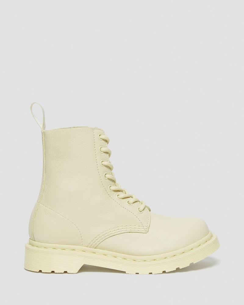 Women's Dr Martens 1460 Pascal Mono Lace Up Boots Cream | AU 188UZG